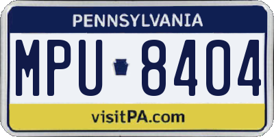PA license plate MPU8404