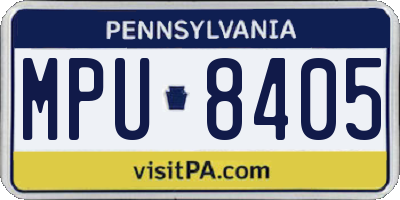 PA license plate MPU8405