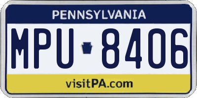 PA license plate MPU8406