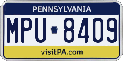 PA license plate MPU8409
