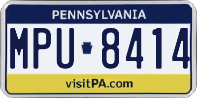 PA license plate MPU8414