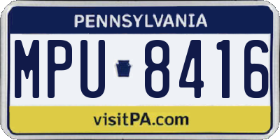 PA license plate MPU8416
