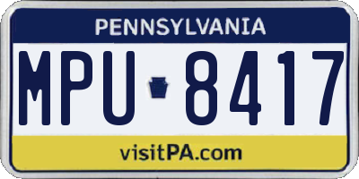 PA license plate MPU8417