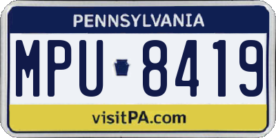 PA license plate MPU8419