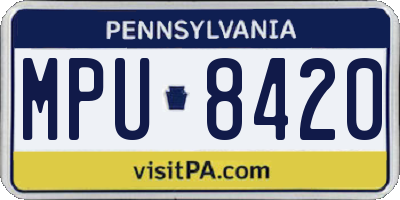 PA license plate MPU8420