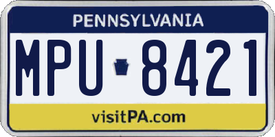 PA license plate MPU8421