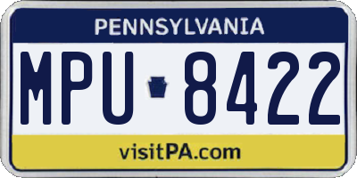 PA license plate MPU8422