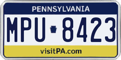 PA license plate MPU8423