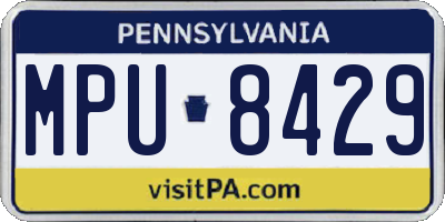 PA license plate MPU8429