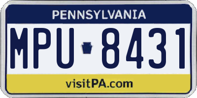 PA license plate MPU8431