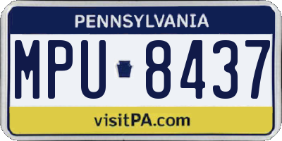 PA license plate MPU8437