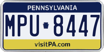PA license plate MPU8447