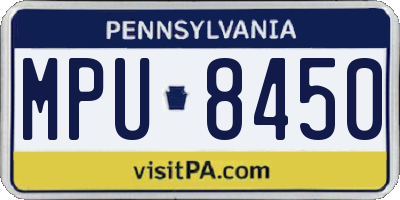 PA license plate MPU8450