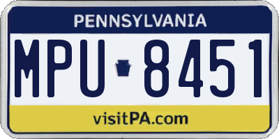 PA license plate MPU8451