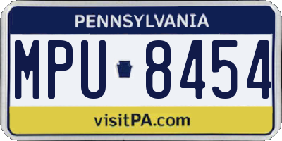 PA license plate MPU8454