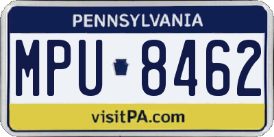 PA license plate MPU8462