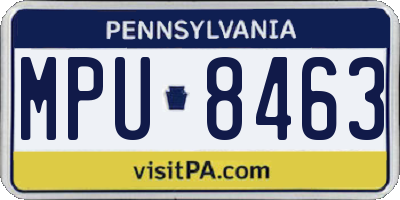 PA license plate MPU8463