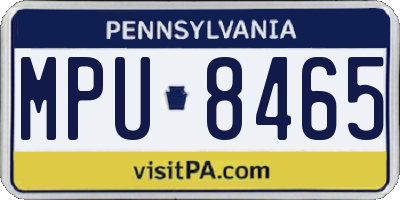 PA license plate MPU8465