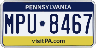 PA license plate MPU8467