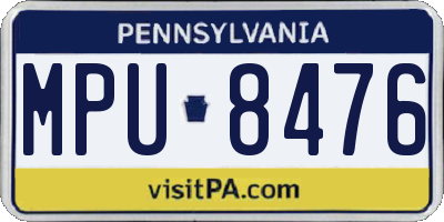 PA license plate MPU8476