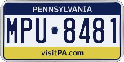 PA license plate MPU8481