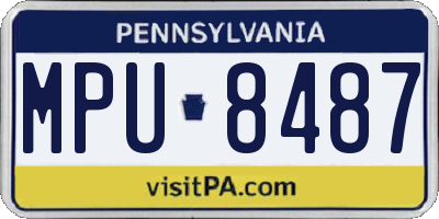 PA license plate MPU8487