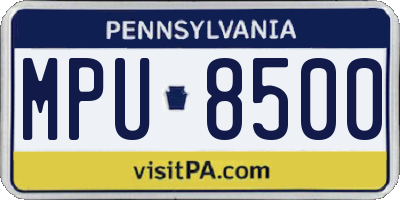 PA license plate MPU8500