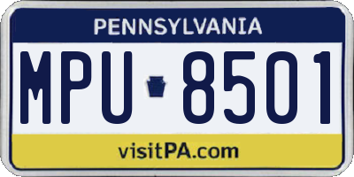 PA license plate MPU8501
