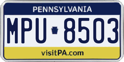 PA license plate MPU8503