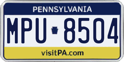 PA license plate MPU8504