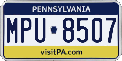 PA license plate MPU8507