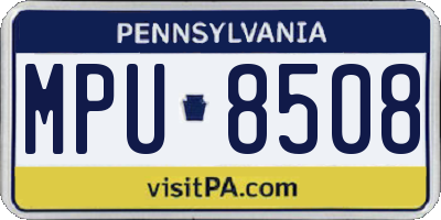 PA license plate MPU8508