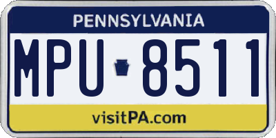 PA license plate MPU8511