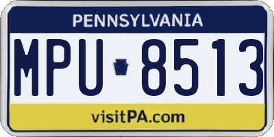 PA license plate MPU8513