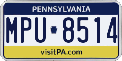 PA license plate MPU8514
