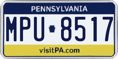 PA license plate MPU8517
