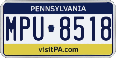 PA license plate MPU8518