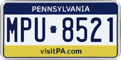 PA license plate MPU8521