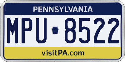 PA license plate MPU8522