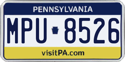 PA license plate MPU8526
