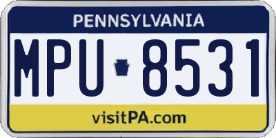PA license plate MPU8531