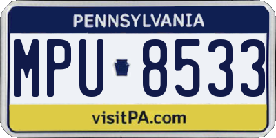 PA license plate MPU8533