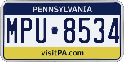 PA license plate MPU8534