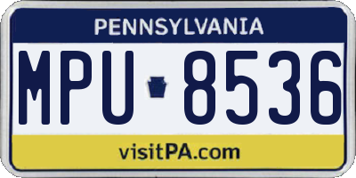 PA license plate MPU8536