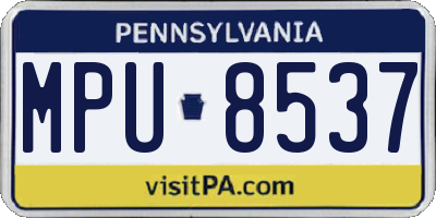 PA license plate MPU8537
