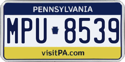 PA license plate MPU8539
