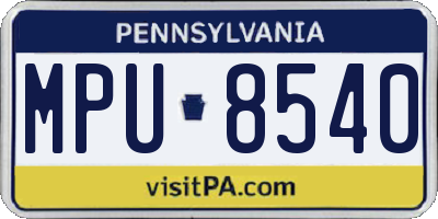PA license plate MPU8540
