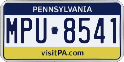 PA license plate MPU8541