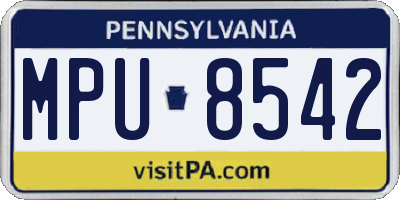PA license plate MPU8542