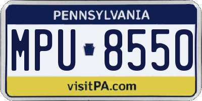 PA license plate MPU8550